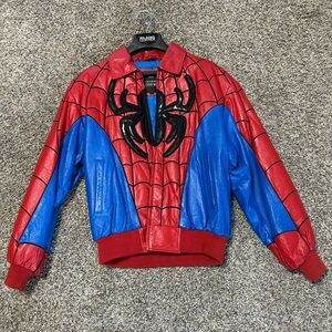 Spiderman Leather Jacket Red Blue